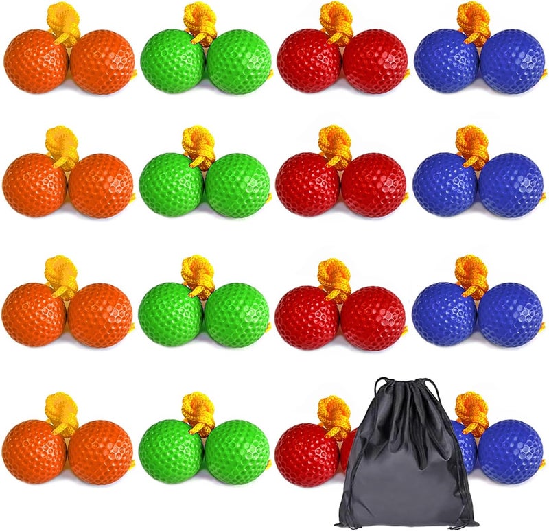Unixing 16PCS Ladder Ball Set Ladder Toss Balls Replacement Balls with Storage Bag for Toss Match (Red Blue Green Orange) - Image 1